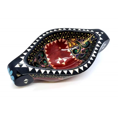 Братина Ладья из цельного дерева инкрустированная перламутром (16,5х10х3,5 см)C Братина Ладья из цельного дерева инкрустированная перламутром (16,5х10х3,5 см)C