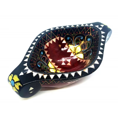 Братина Ладья из цельного дерева инкрустированная перламутром (16,5х10х3,5 см)F Братина Ладья из цельного дерева инкрустированная перламутром (16,5х10х3,5 см)F