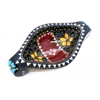 Братина Ладья из цельного дерева инкрустированная перламутром (16,5х10х3,5 см)G