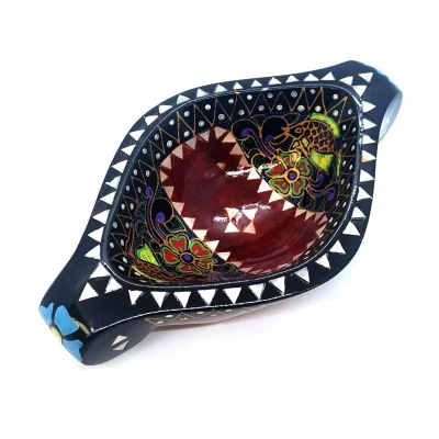 Братина Ладья из цельного дерева инкрустированная перламутром (16,5х10х3,5 см)L Братина Ладья из цельного дерева инкрустированная перламутром (16,5х10х3,5 см)L