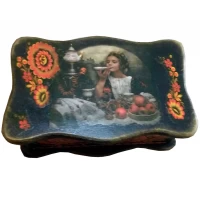 Шкатулка для чайных пакетов Чаепитие (26*15см.) из массива дерева