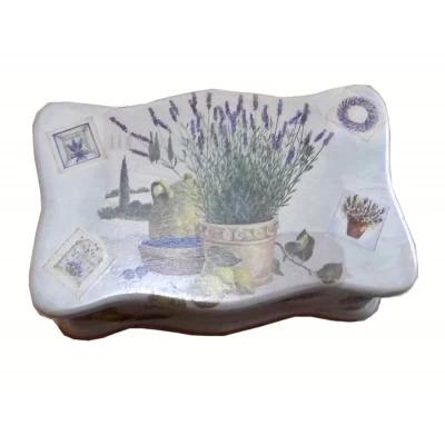 Шкатулка для чайных пакетов Лаванда (26*15см.) из массива дерева Шкатулка для чайных пакетов Лаванда (26*15см.) из массива дерева