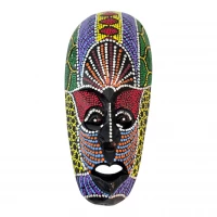 Маска расписная деревянная (20х10х2,5 см)