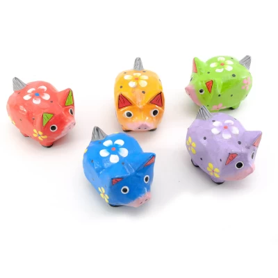 Свинки деревянные расписные набор 5 шт (1 шт-7х5,5х4 см)