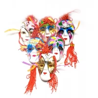 Маска керамическая с кисточкой (9 см)