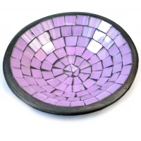 Блюдо терракотовое с фиолетовой мозаикой (d-15 h-3 см)