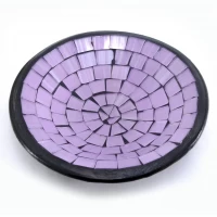 Блюдо терракотовое с фиолетовой мозаикой (11х11х3 см)