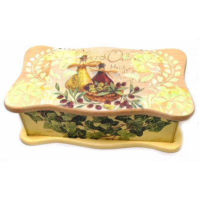 Шкатулка Оливки с фигурной крышкой (26.5х15.5х9.5) ольха, липа