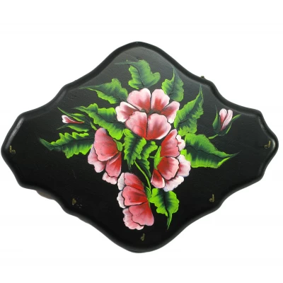 Ключница вешалка Ажур черная массив дерева (32х25 см.)a Ключница вешалка Ажур черная массив дерева (32х25 см.)a