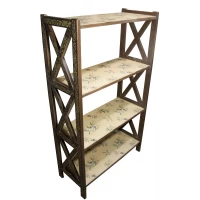 Этажерка Оливки коричневый, 4 полки, массив дерева (70х120х30 см.)