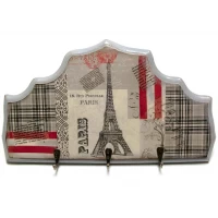 Ключница вешалка Париж, массив дерева (34х19 см.)