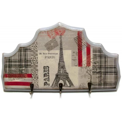 Ключница вешалка Париж, массив дерева (34х19 см.) Ключница вешалка Париж, массив дерева (34х19 см.)