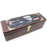 Футляр для бутылок с барменским ножом Коричневый (массив дерева 36х11,5х11,5 см)