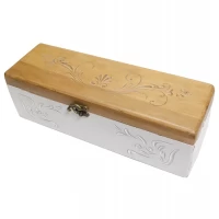 Футляр для бутылок с барменским ножом Молочный прованс (массив дерева 36х11,5х11,5 см)