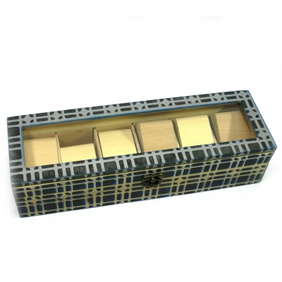 Шкатулка для часов на 6 шт Клетка (34,5х11х8,5 см) Шкатулка для часов на 6 шт Клетка (34,5х11х8,5 см)