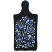 Доска кухонная Чёрная, расписано вручную, бук (36,5х17х1,5 см)