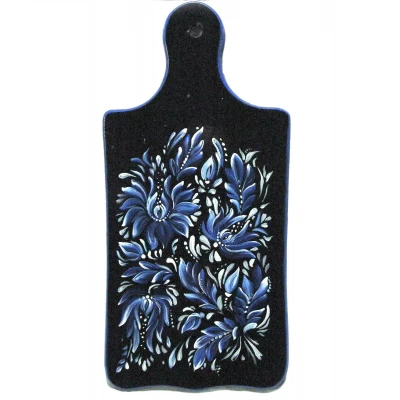 Доска кухонная Чёрная, расписано вручную, бук (36,5х17х1,5 см) Доска кухонная Чёрная, расписано вручную, бук (36,5х17х1,5 см)