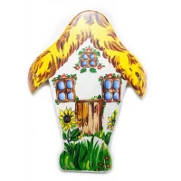 Ключница Домик, расписано вручную, массив дерева (26х35х1,5 см)