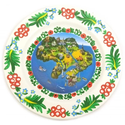 Тарелка Карта Украины расписано вручную (24 см)