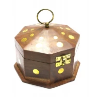 Шкатулка розовое дерево 8 граней (15х15х10 см) (5*5)