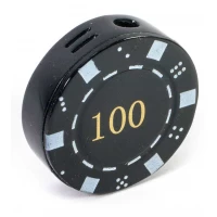 Зажигалка  газовая  Покерная фишка черная (d-4 см)