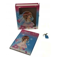 Блокнот с замком для девочек голубой (2 ключа)(16,5х13х3,5 см)