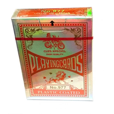 Карты игральные пластиковое покрытие красная рубашка(9х6,5х1,7 см)