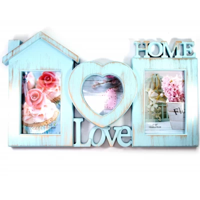 Фоторамки (3 фото)(фото10х15 см 9х9см)(43х25,5х3 см)