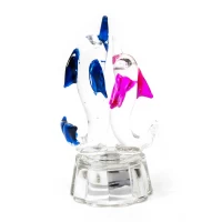 Дельфины пара  хрустальные с подсветкой (9х5х4 см)