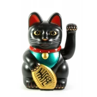 Кошка Манэки-нэко машущая лапой (батарейки в комплект не входят)(12,5х8,5х6,5 см)