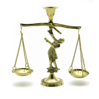 Подсвечник Весы бронзовый  (12х15,5х5 см)(Lady Balance Small)