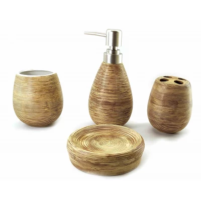 Набор для ванной  керамический коричневый (23х27,5х9 см)