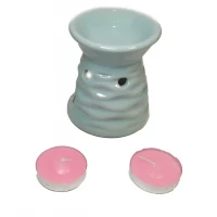 Аромалампа керамическая ,подарочный набор бирюзовая (13х8х7,5 см)