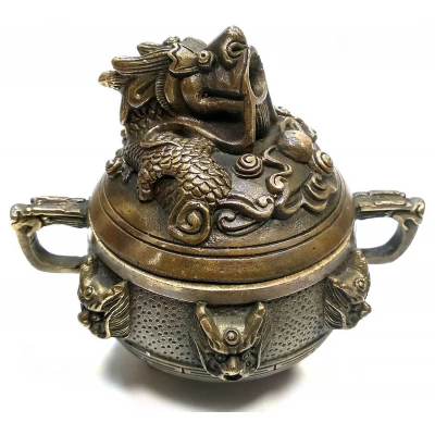 Аромакурительница бронзовая "Дракон" (9,5х10х8 см)