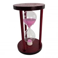 Часы песочные 10 мин розовый песок(14,5х9х9 см)