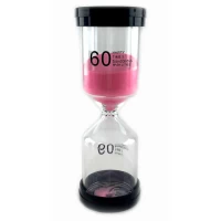 Часы песочные 60 мин розовый песок (13х5,5х5,5 см)