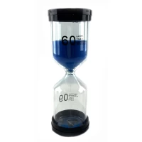 Часы песочные 60 мин синий песок (13х5,5х5,5 см)