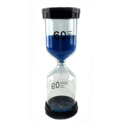 Часы песочные 60 мин синий песок (13х5,5х5,5 см)