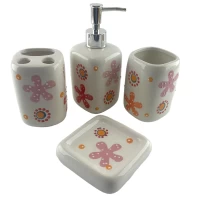 Набор для ванной керамический розовый (26х22х8 см)