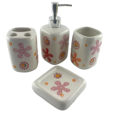 Набор для ванной керамический розовый (26х22х8 см)