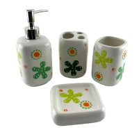 Набор для ванной керамический салатовый (26х22х8 см)