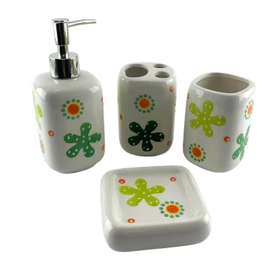 Набор для ванной керамический салатовый (26х22х8 см)