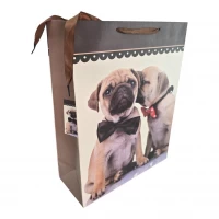 Пакет подарочный картонный Щенки (30х38х12 см)