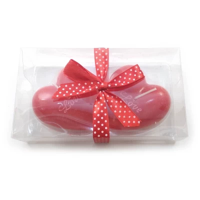 Свечи Сердечки Love (2 шт) красные (13,5х7,5х4 см) Свечи Сердечки Love (2 шт) красные (13,5х7,5х4 см)