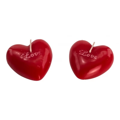 Свечи Сердечки Love (2 шт) красные (13,5х7,5х4 см) Свечи Сердечки Love (2 шт) красные (13,5х7,5х4 см)