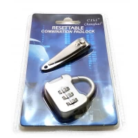 Замок кодовый с маникюрными кусачками  (14х9х2 см)