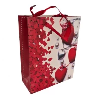 Пакет подарочный картонный Сердечки (18х23х8 см)