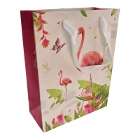 Пакет подарочный картонный Фламинго (18х23х8 см)