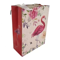 Пакет подарочный картонный Фламинго (18х23х8 см)