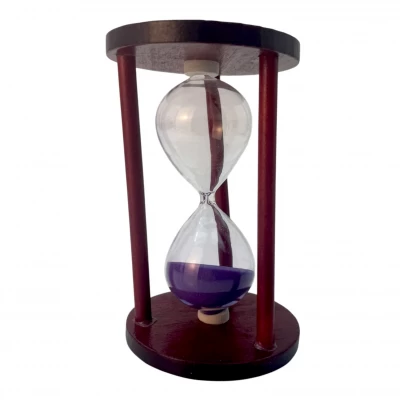 Часы песочные 15 мин фиолетовый песок УЦЕНКА (14,5х9х9 см)